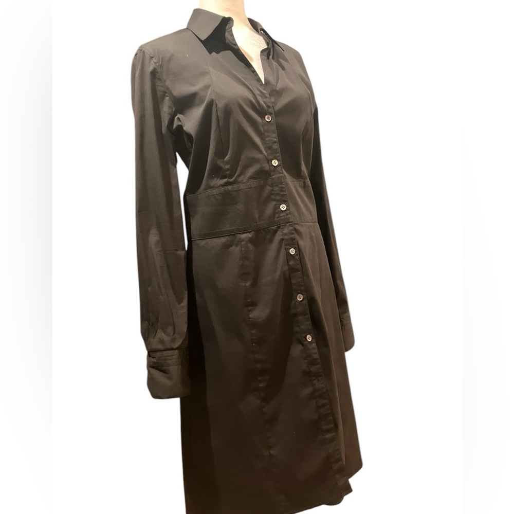 Theory Black Long Sleeve Shirt Dress - Picture 5 of 9